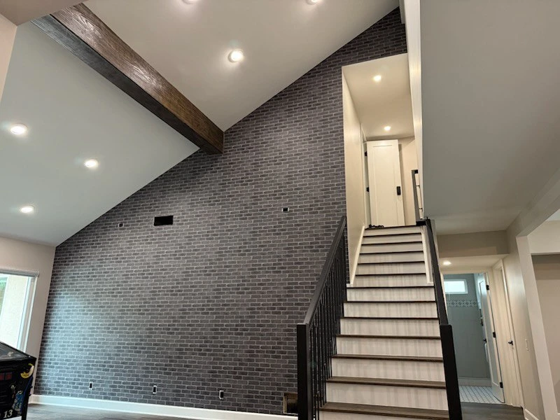 Modern geometric wallpaper pattern installation